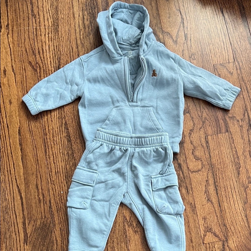 GAP Gray Hooded Baby Sweatshirt